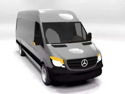 MERCEDES SPRINTER XL 2014 LOWPOLY Low-poly 3D model