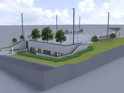 Subterranean Garage with tennis court 3D model