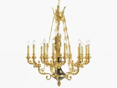 Classic bronze chandelier 0001 3D model