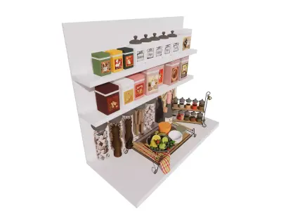 3D Interior Kitchen  Low-poly 3D model