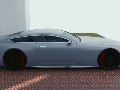 BLENDER EEVEE Brandless Sports GT coupe Low-poly 3D model