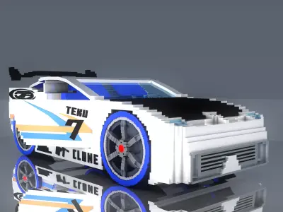 Minecraft Power Rage Car 3D Model V1 Free 3D model