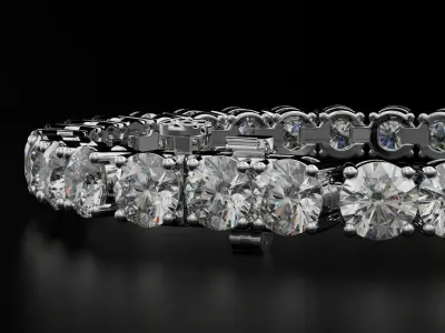 Tennic Braclet round gem 7mm 3D print model