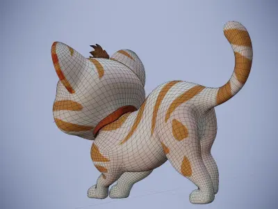 cat rigged cartoon 3d 3D model