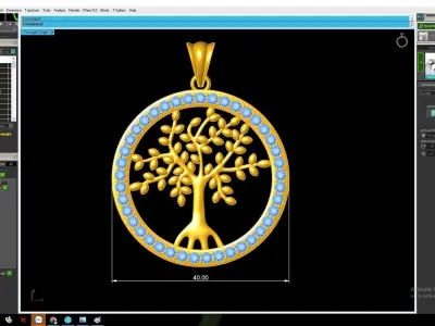 luxury diamond tree of life pendant 3083 3D print model