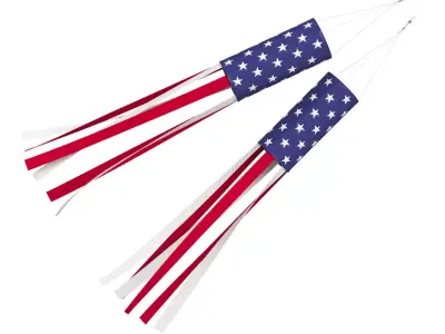 American Flag Windsock 3D model