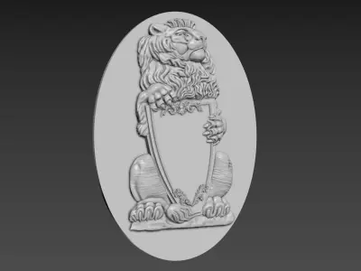 Lion Bas-Relief 3D model