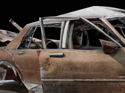 car crashed Low-poly 3D model