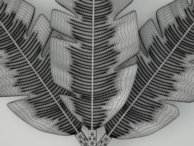 Palm Leaves Metal Wall Art 3D model