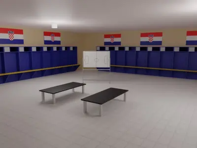 Croatia Football Stadium and Interiors Low-poly 3D model