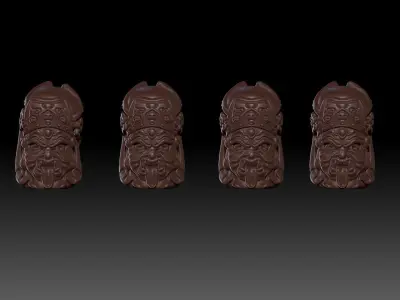 Set Chibi Chinese Buddha 3D print model