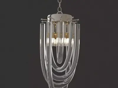 Chandelier modern glass and metal 3D model