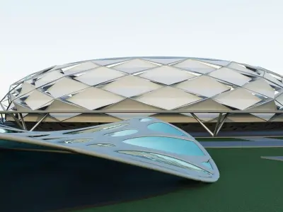 stadium futuristic with roof 3D model