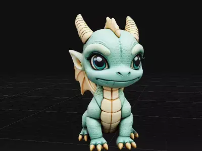 Articulated Cute Dragon Hatchling Flexi Toy 3D Print Model 3D print model