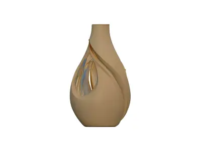 Vase 3D Model wooden Low-poly 3D model