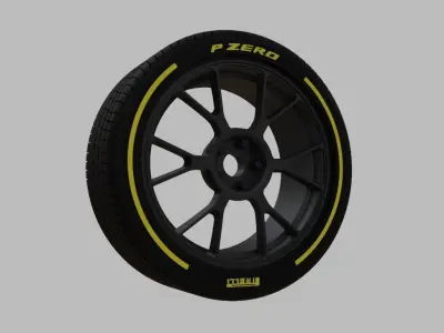 Miniature Konig Ampliform Rim and Tire - 3d Print - No Textures 3D print model