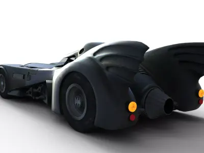 Batmobile 1989 High Definition 3D Render  3D print model