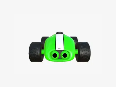 Cartoon Kart F03 Green - Vehicle Racing Design Low-poly 3D model