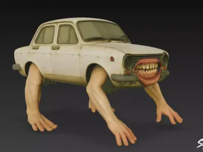 Opo Wae Tak Tabrak - Italian Brainrot Low-poly 3D model