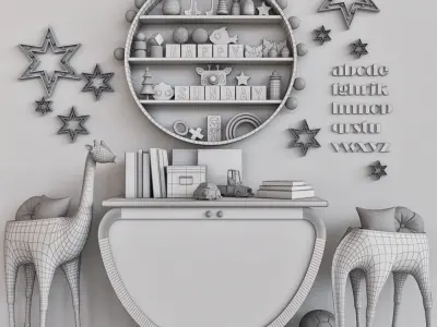 toys and funiture set 100 3D model