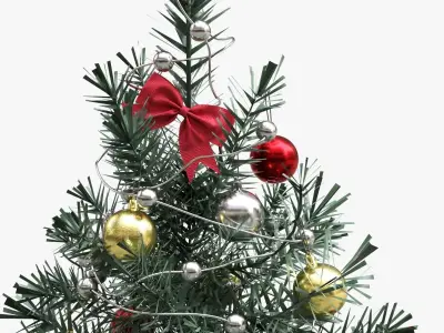 Small Christmas tree decorated 3D model