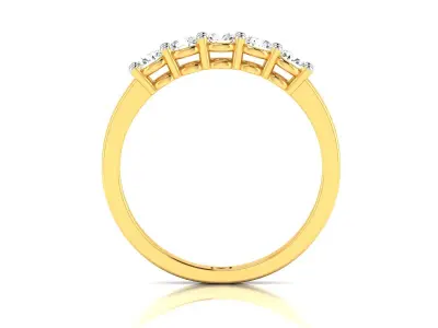 Band 3dm Render Details five stone diamond ring gold 3D print model