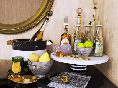 Decorative set Gourmet alcohol 3D model