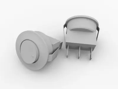 Round Rocker Switch 3D model