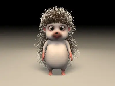 cartoon hedgehog Low-poly 3D model