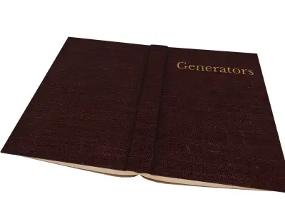 Open Vintage Technical Book Low-poly 3D model