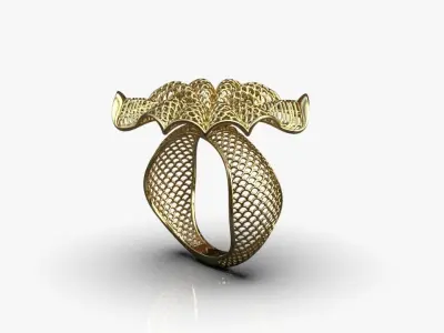 Stylized ring 3D print model
