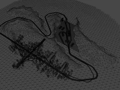 Highway Racing Track Low-poly 3D model