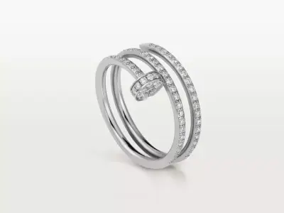 NAIL - RING - DOUBLE - SEMI DIAMOND PAVING 3D print model