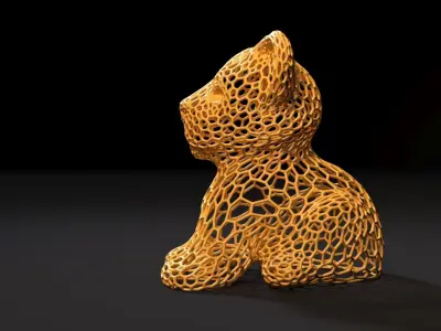 Tiger cub Voronoi 3D print model