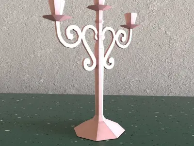 lowpoly chandelier candelabra candle holder 3D model