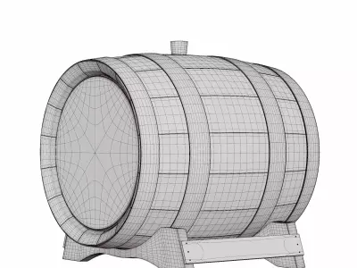Wooden Barrel 3D model
