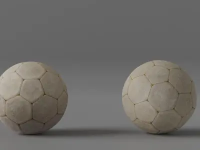 Photorealistic Old Soccer Ball Low-poly 3D model