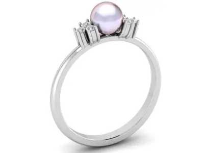 Fashion Pearl Ring 2 3D print model