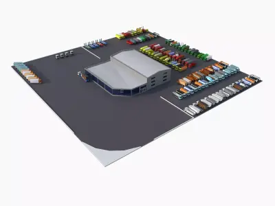 truck showroom Low-poly 3D model