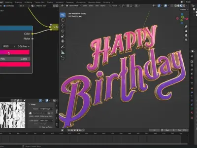 Happy Birthday Text 3D model