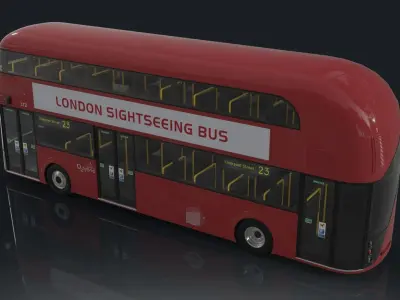 Double-decker bus Low-poly 3D model