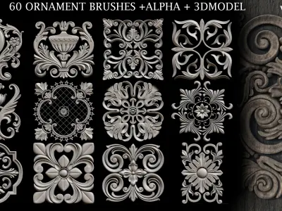 Ornament Brush-vol02 Low-poly 3D model