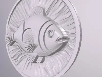 Clown Fish 1 basrelief for 3D printing 3D print model