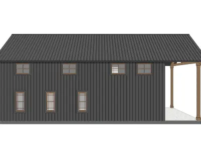 Barndominium House 002 - Archimple LLC Low-poly 3D model