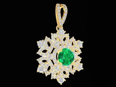 Luxury Snowflake Diamond Pendant  1201 3D print model