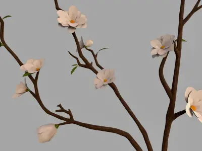 Flower in Vase Low-poly 3D model