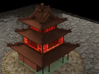 Chinese ancient house 3D model 30