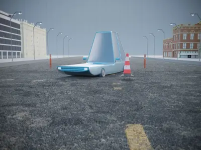 low poly  car  3D model