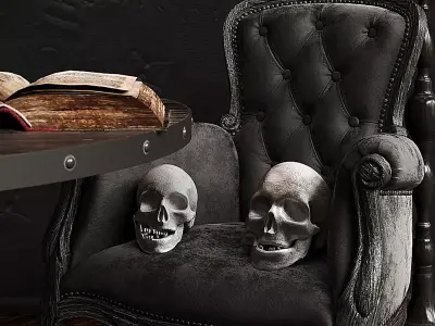 Decorative Halloween Set with Wednesday s Thing 3D model