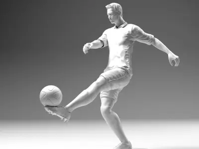 Footballer 02 Footstrike 01 Stl 3D print model